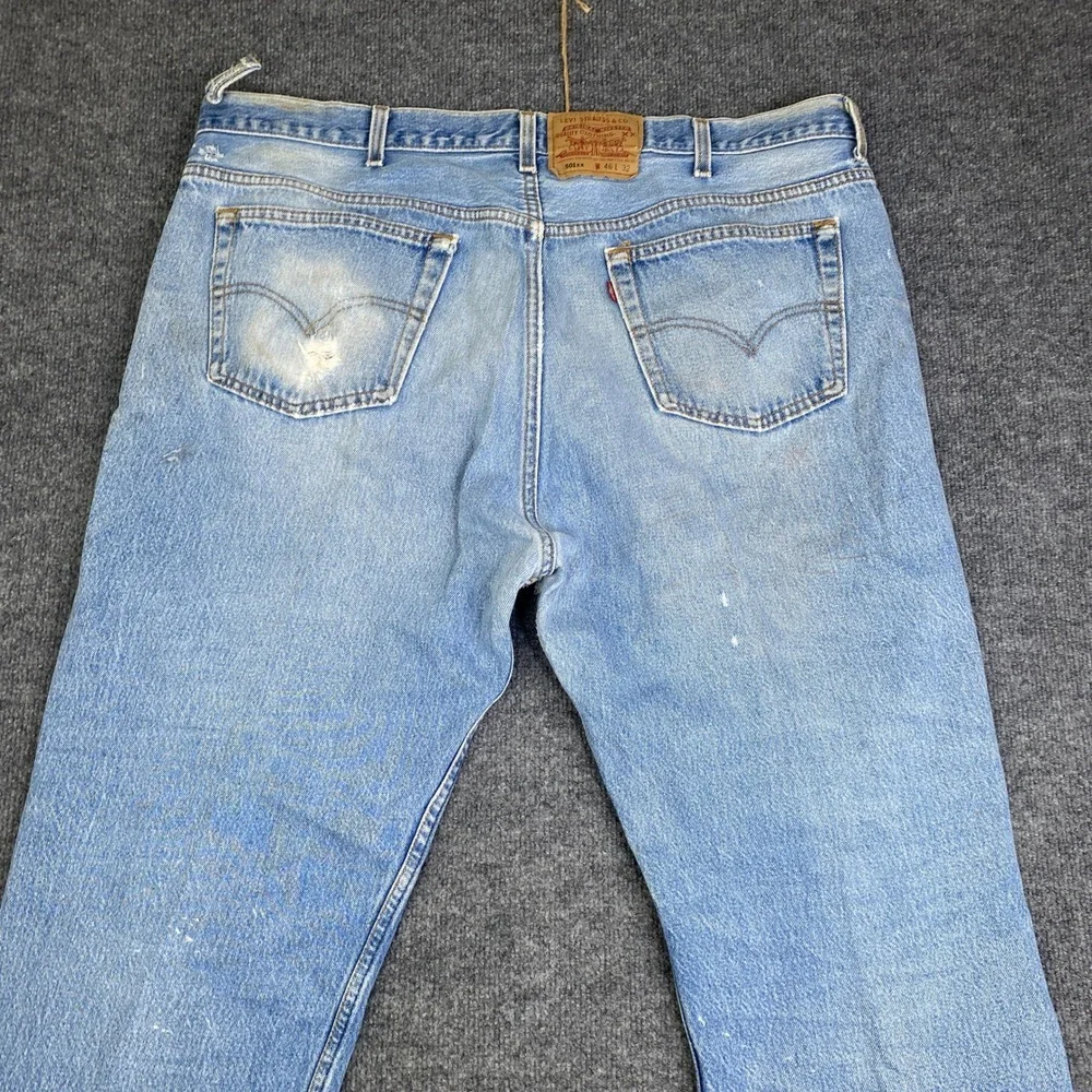 Vintage Levis 501xx Jeans Mens 46x32 Light Wash Distressed Made in USA